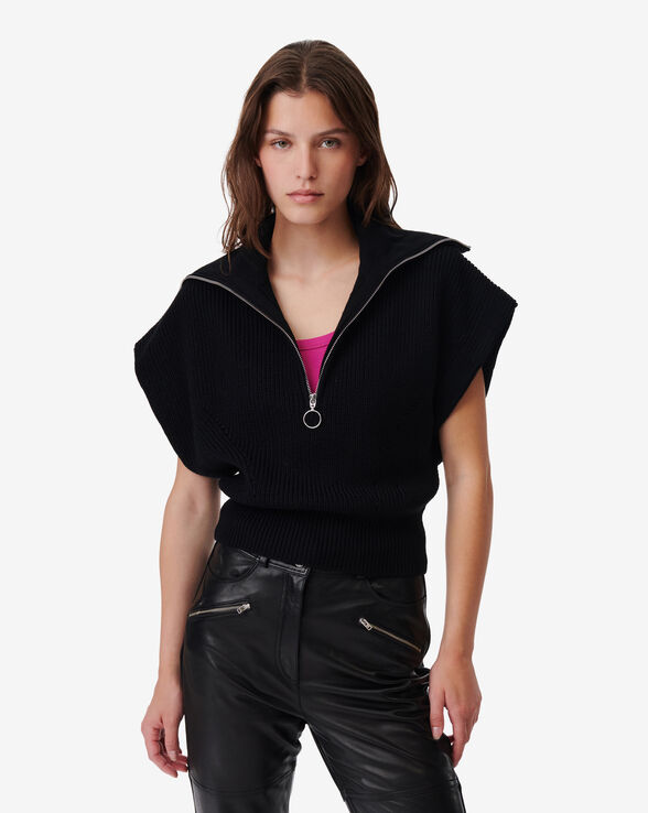 AVONA ZIPPERED-COLLAR SWEATER