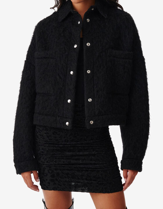WOOL BLEND TEXTURED JACKET