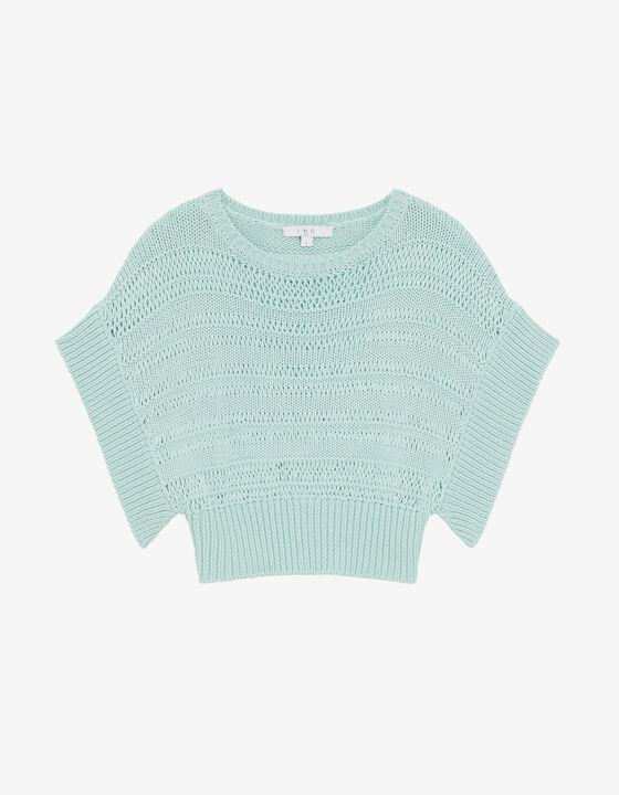 RUFFLED SLEEVELESS SWEATER