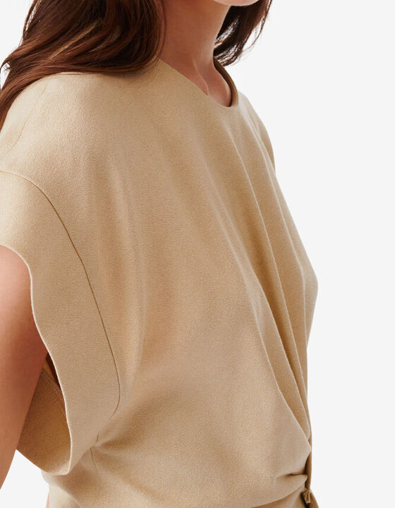 ROBE COURTE COL ROND &Agrave; FRONCES