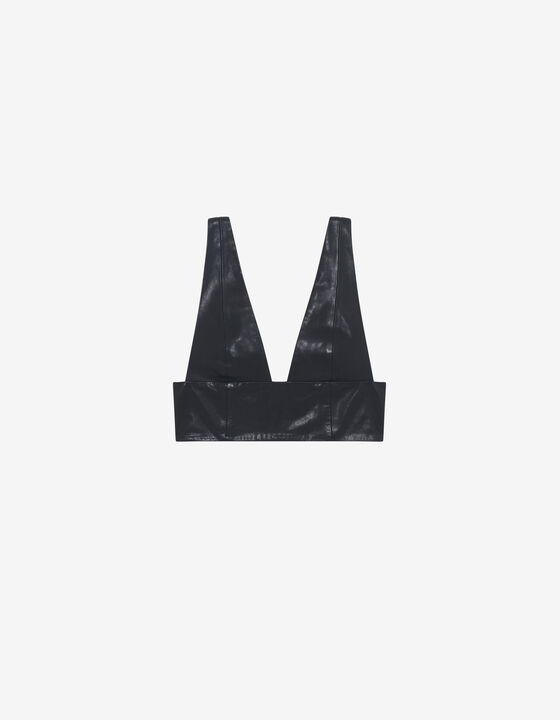 TOP COURT EN CUIR