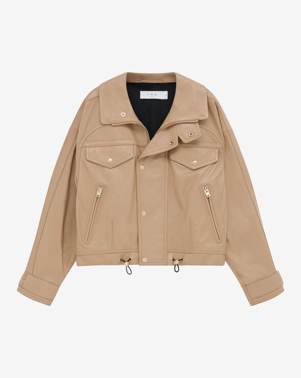 VESTE COL MONTANT EN CUIR ADAHI