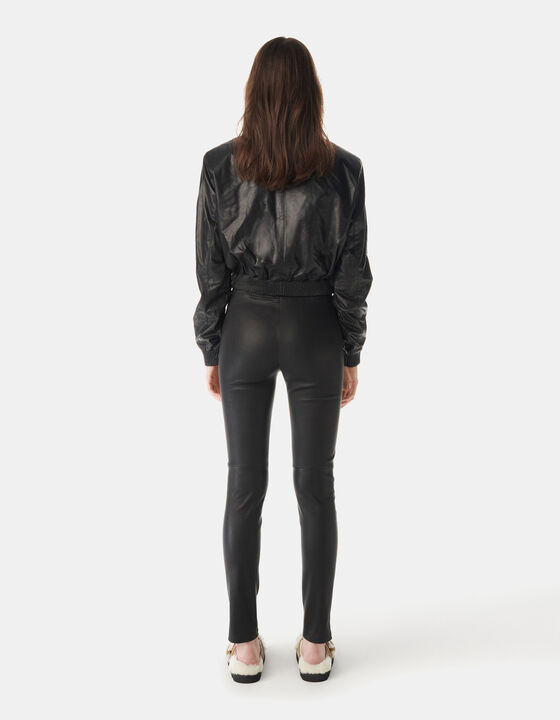 SLIM-FIT LEATHER PANTS