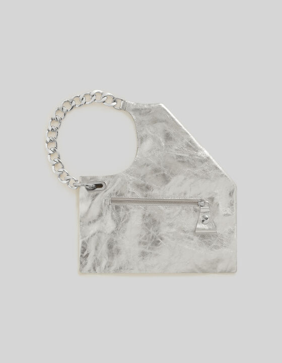 SAC PORT&Eacute; &Eacute;PAULE EN CUIR M&Eacute;TALLIS&Eacute;