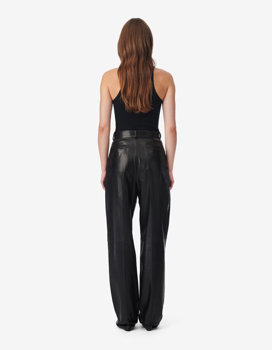 PANTALON EN CUIR LARGE