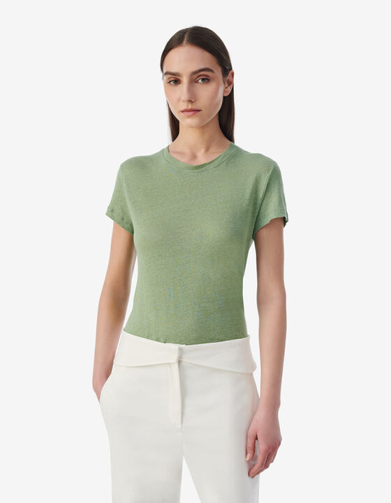 ROUND-NECK LINEN T-SHIRT