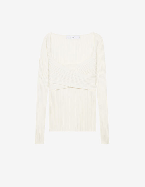 SQUARE-NECK RIBBED SWEATER