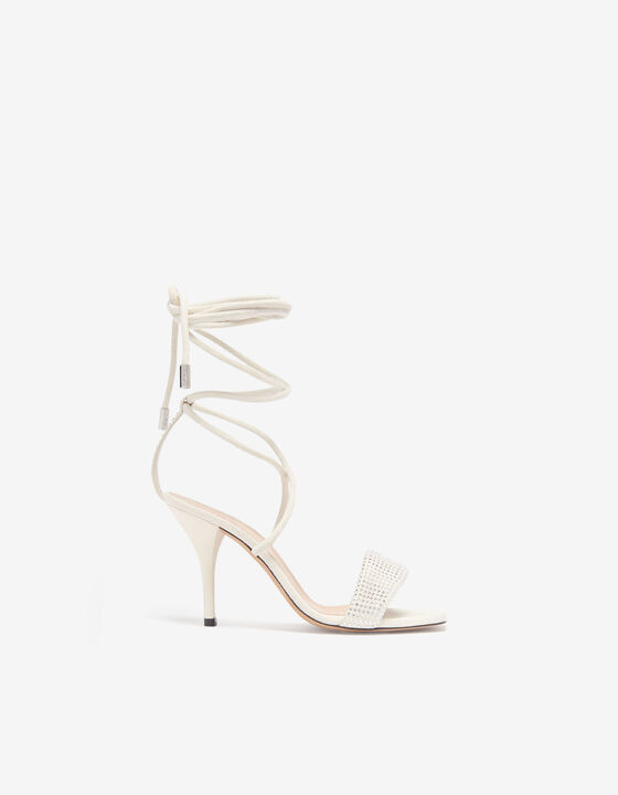 PADDY LEATHER AND RHINESTONE SANDALS