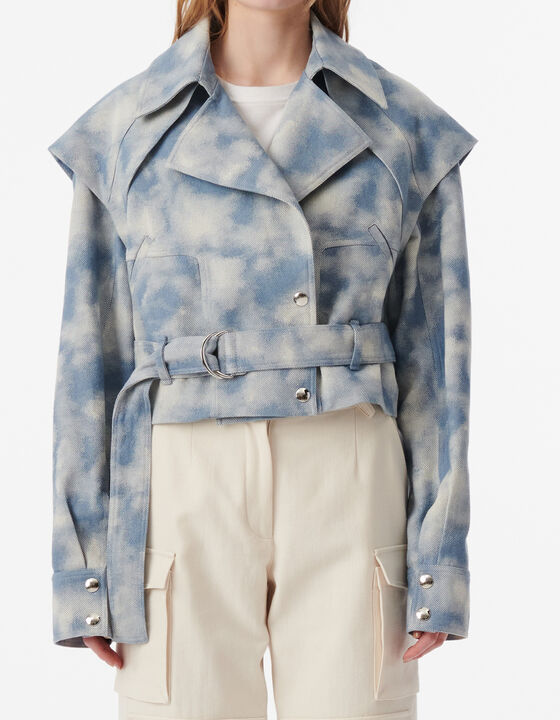 PRINTED BELTED JACKET