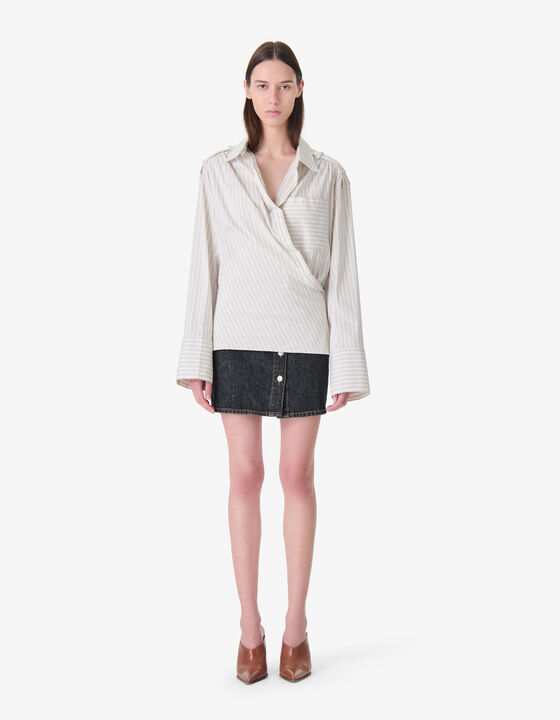 CHEMISE D&Eacute;STRUCTUR&Eacute;E &Agrave; RAYURES