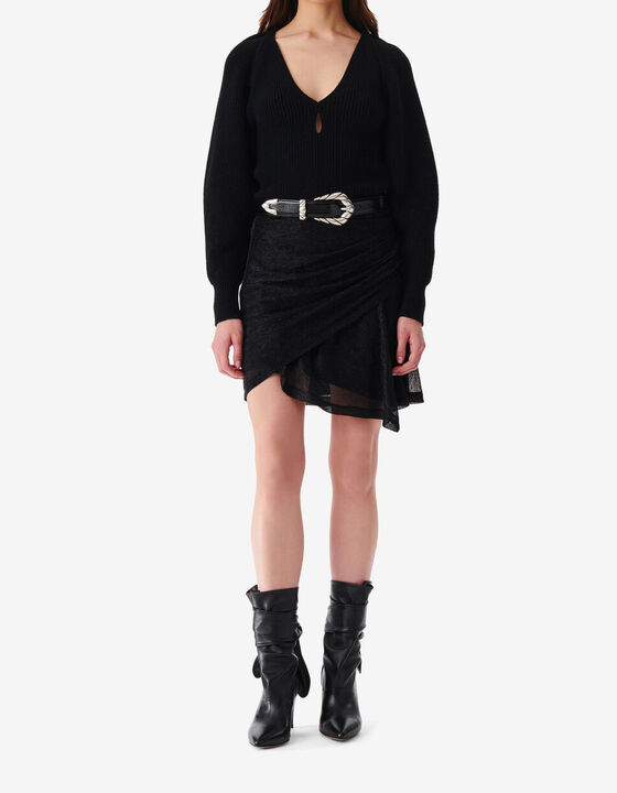 JUPE COURTE LUREX À VOLANTS