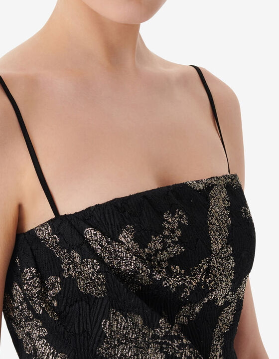 SHORT GOLD PRINT DRESS