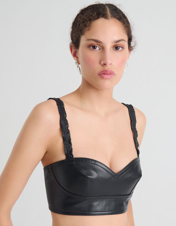 TOP COURT EN CUIR