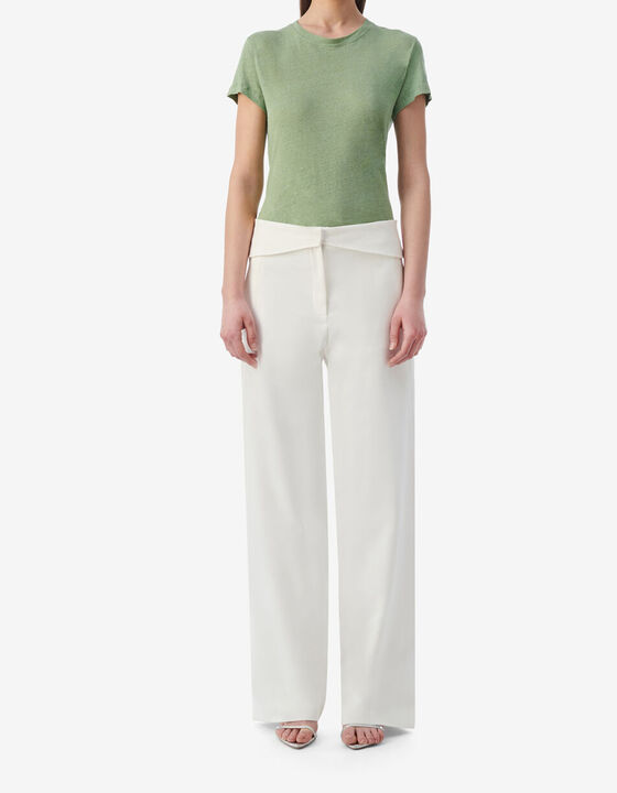 ROUND-NECK LINEN T-SHIRT