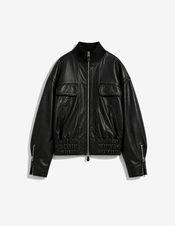 LEATHER BOMBER JACKET