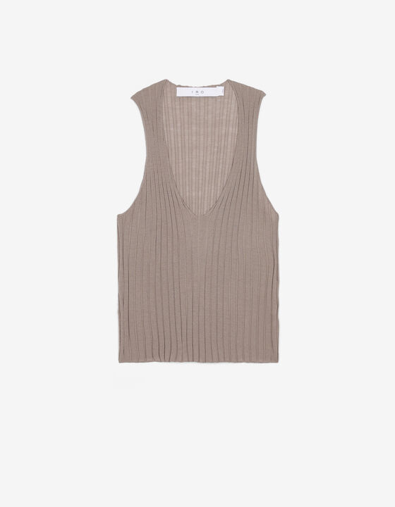 LOMASI RIBBED V-NECK TANK TOP