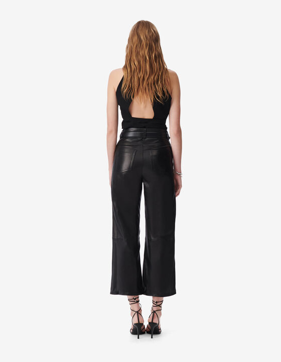 WIDE LEATHER PANTS