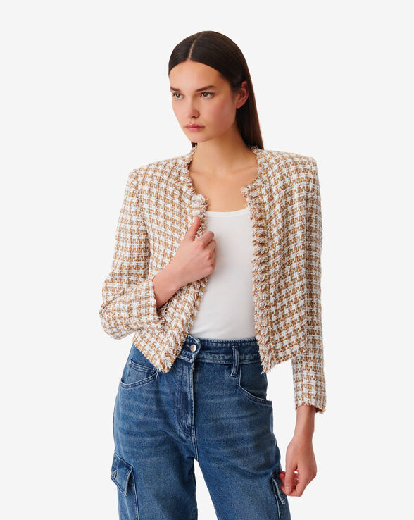 GIOVANA ROUND-NECK TWEED JACKET