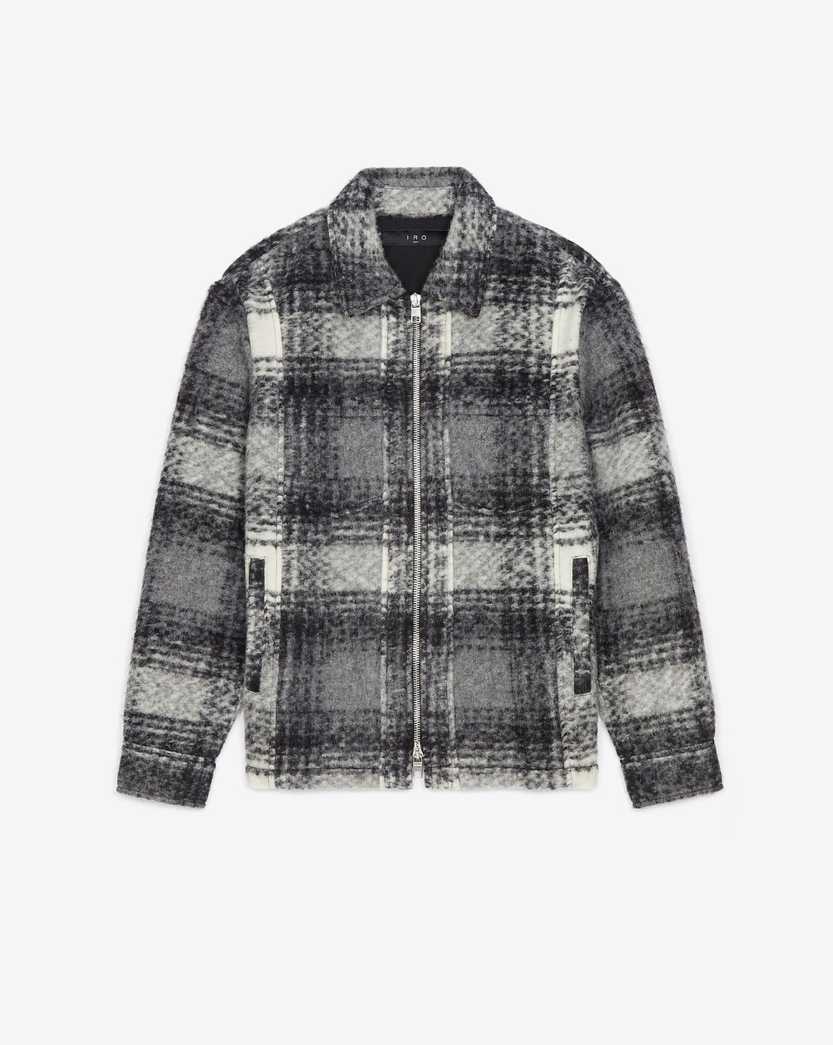 Shop Iro Seblo Checkered Overshirt In Mixed Grey