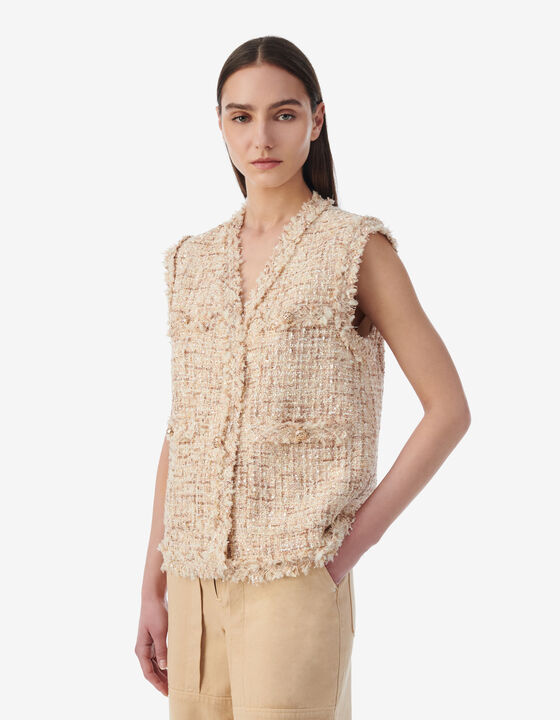 SLEEVELESS JACKET TWEED