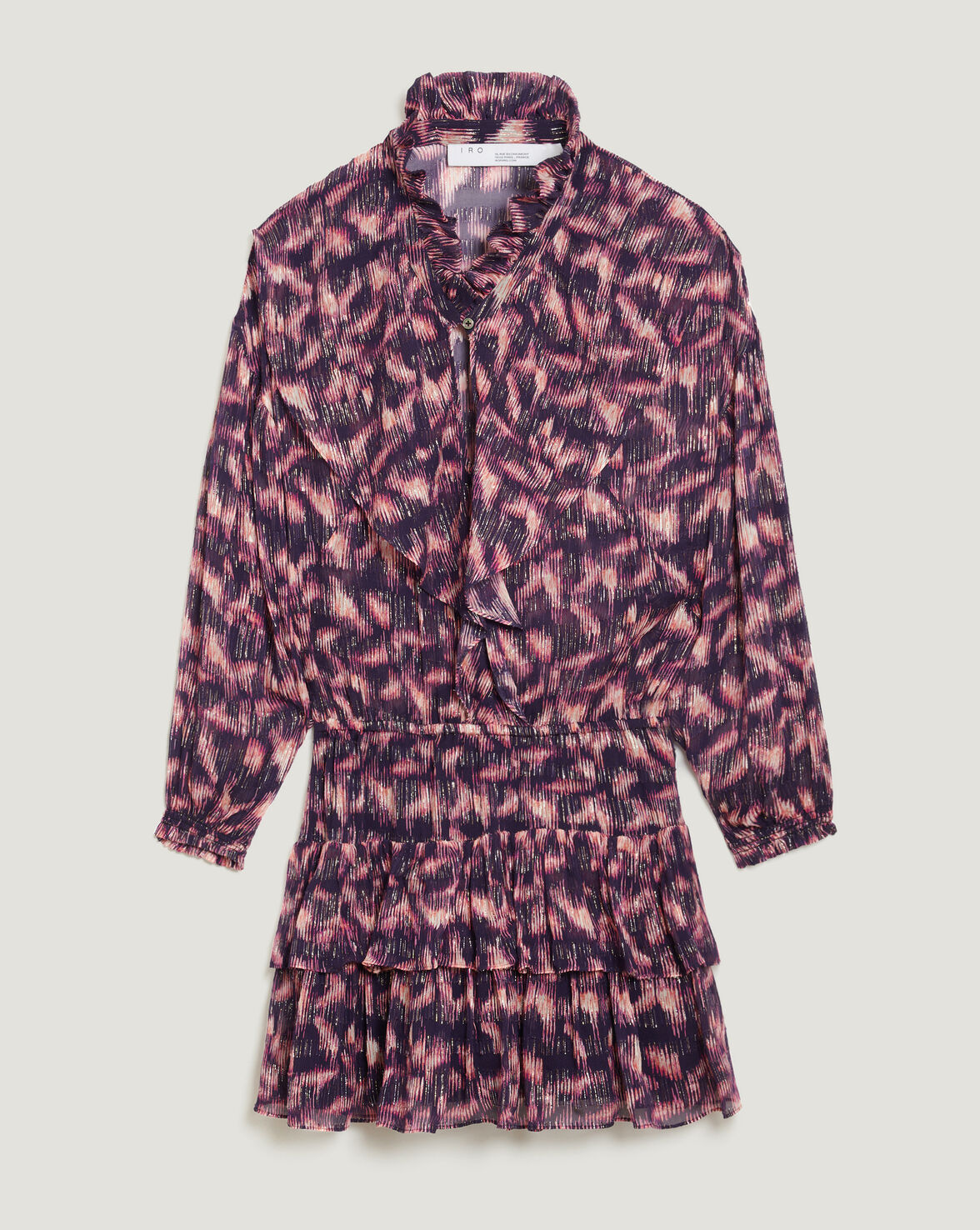 TYGA PRINTED RUFFLE MINI DRESS image number null