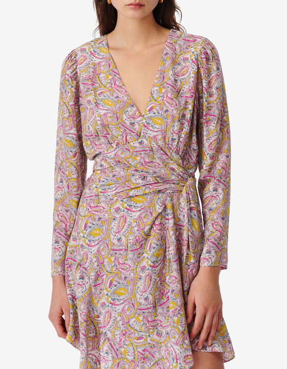 PRINT V-NECK DRESS