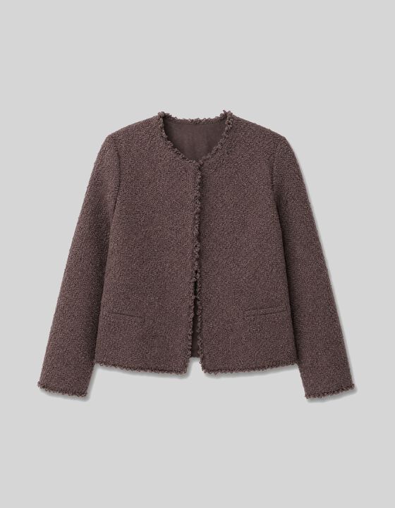 VESTE EN TWEED TEXTUR&Eacute;
