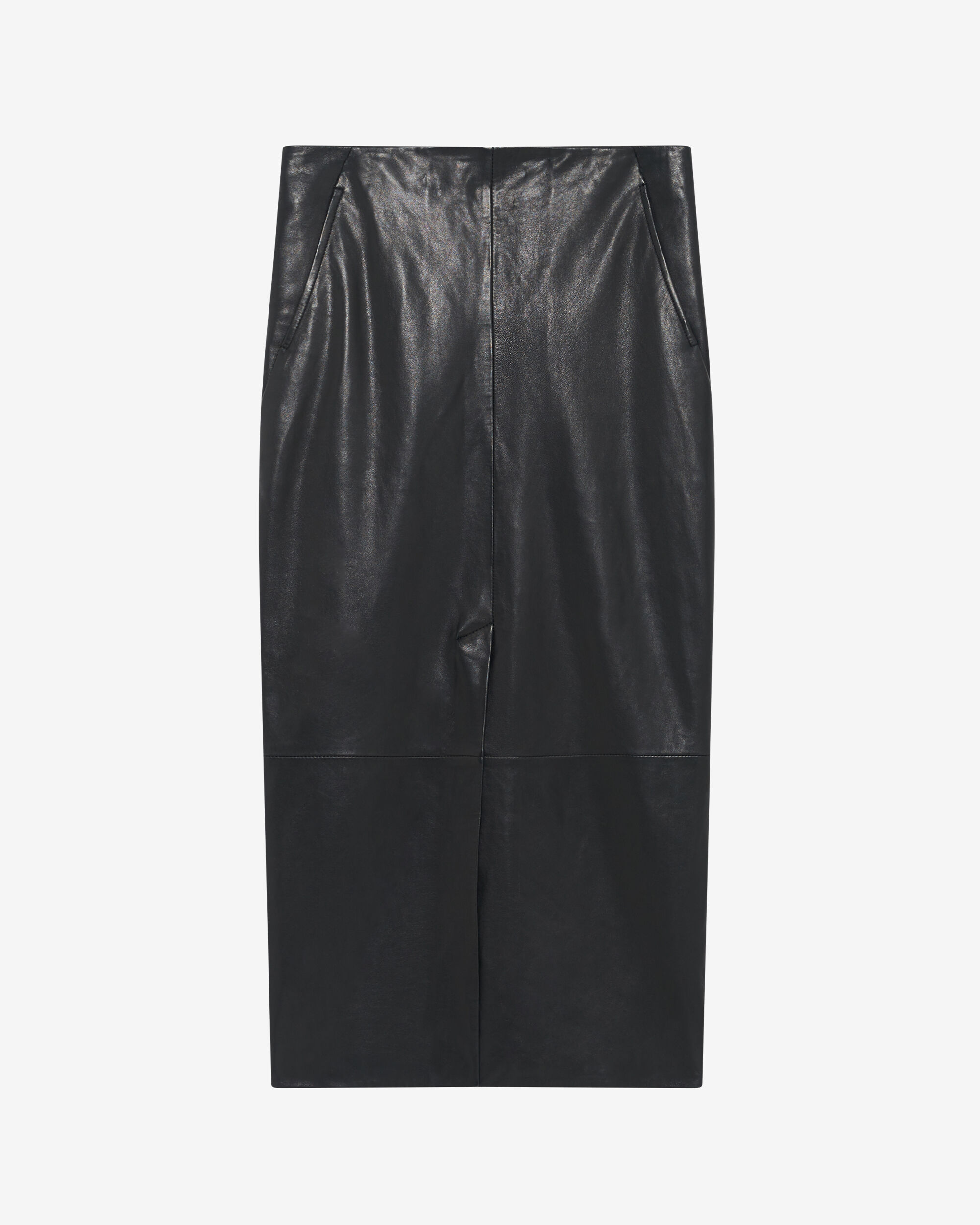JUPE MIDI EN CUIR FENTE NADIA