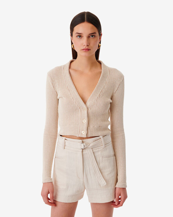 GIUSTA RIBBED V-NECK CARDIGAN