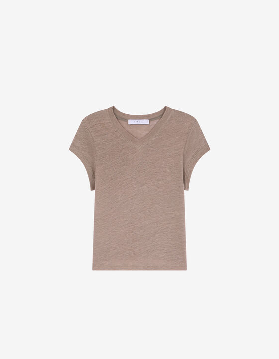 LINEN V-NECK T-SHIRT