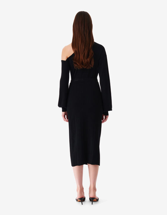 RIBBED JERSEY MIDI SKIRT