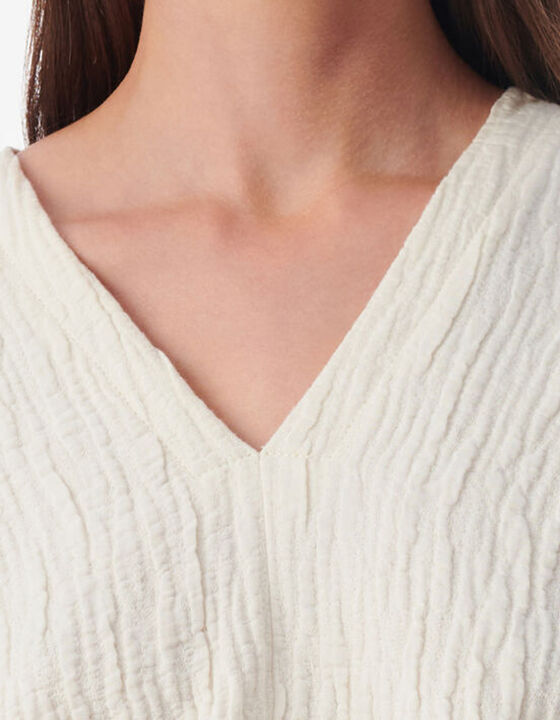 V-NECK JACQUARD CROP TOP