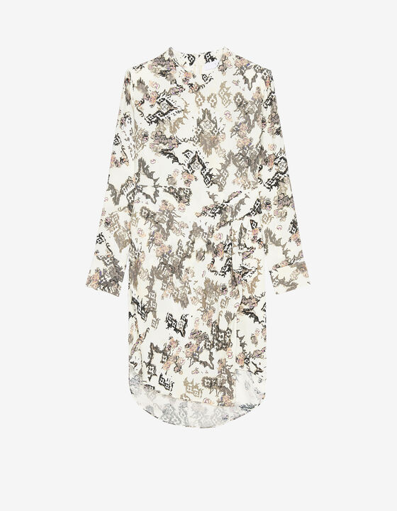 SATYAN PRINT DRESS WITH SHOULDER PADS
