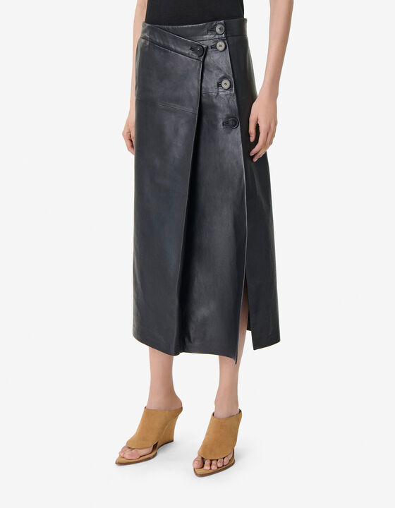 LONG LEATHER SKIRT