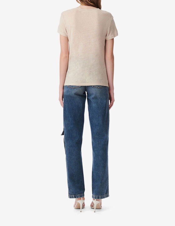 ROUND-NECK LINEN T-SHIRT