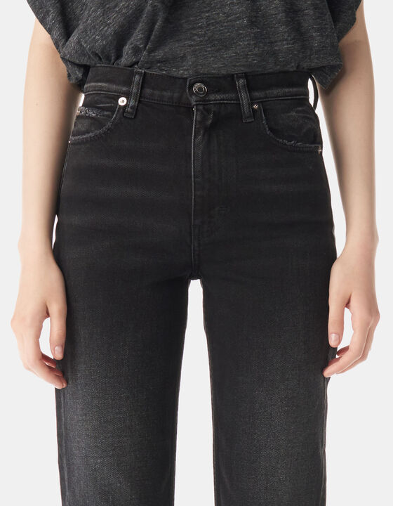 FADED HIGH-WAISTED JEANS