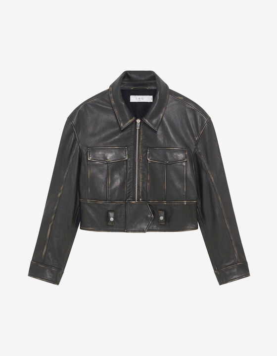BELTED LEATHER JACKET