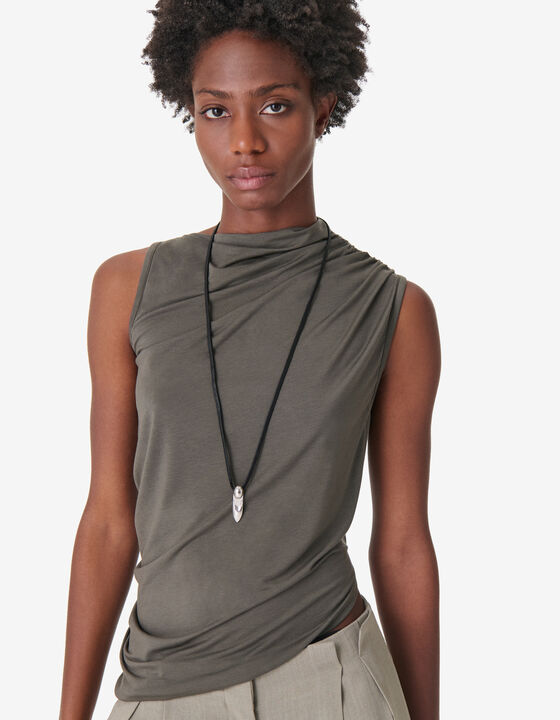 ASYMMETRICAL DRAPED TOP