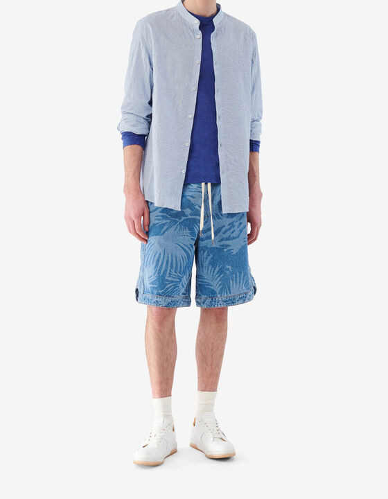 PATTERNED DENIM SHORTS