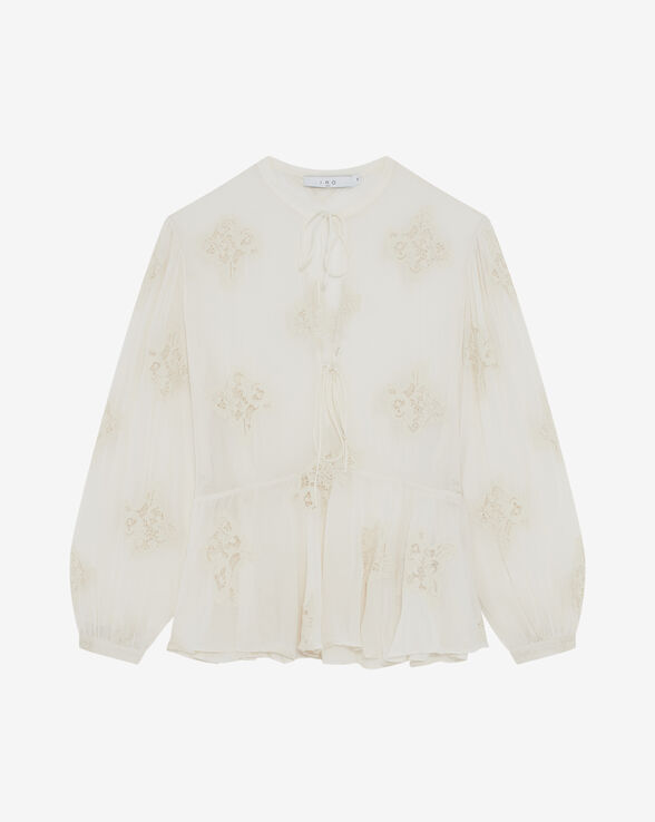 LALIA EMBROIDERED TOP WITH TIES