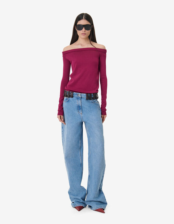 KNITTED BARDOT NECKLINE SWEATER