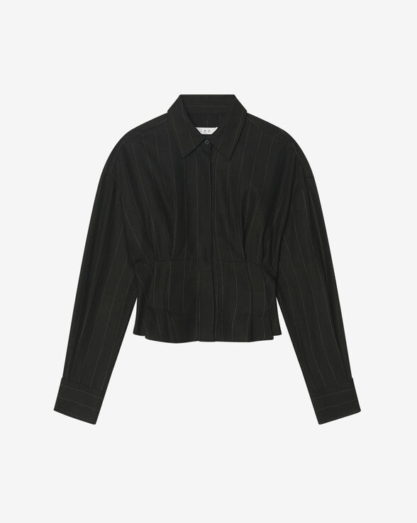 JANNIE STRIPED SHIRT WITH CUT-OUT