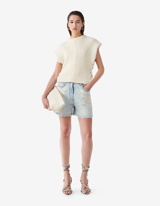 RIPPED DENIM SHORTS