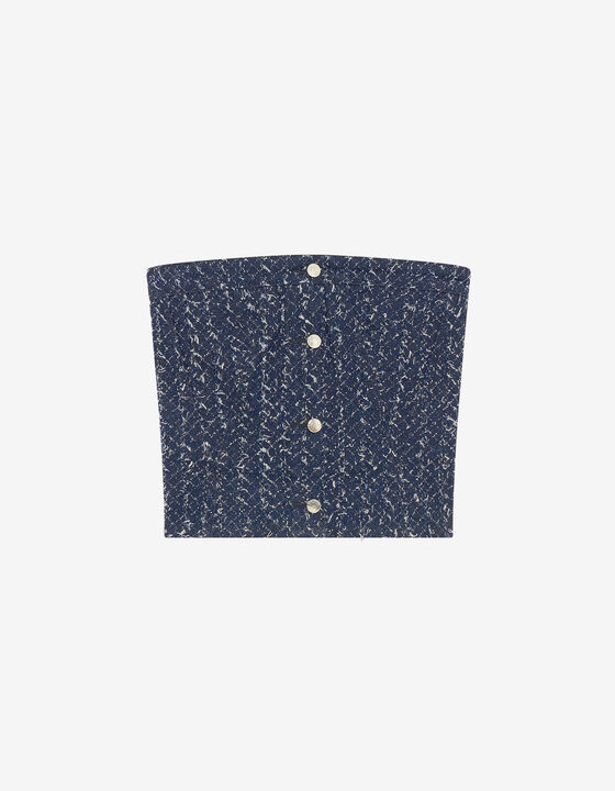 TEXTURED DENIM BUSTIER
