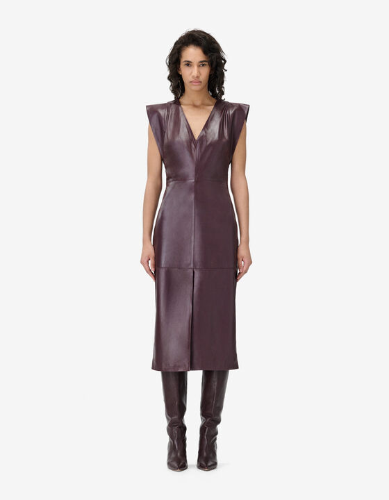 ROBE MIDI EN CUIR