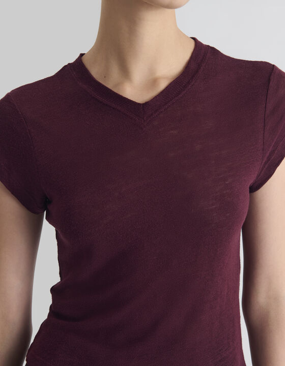 V-NECK LINEN T-SHIRT