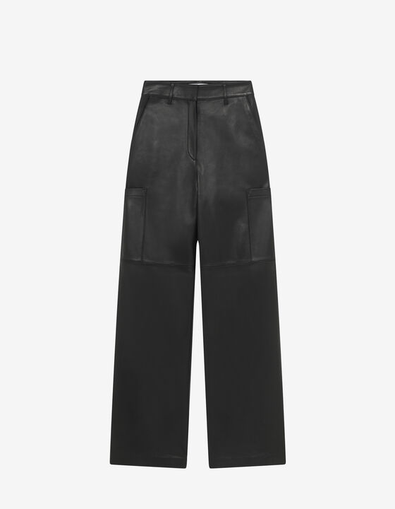 PANTALON CARGO EN CUIR