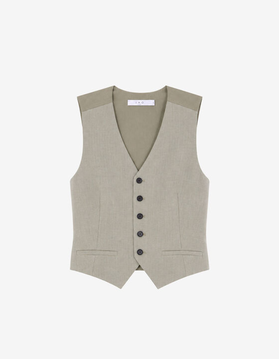 BI-MATERIAL SUIT VEST