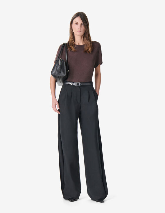 T-SHIRT EN LIN &Agrave; COL ROND