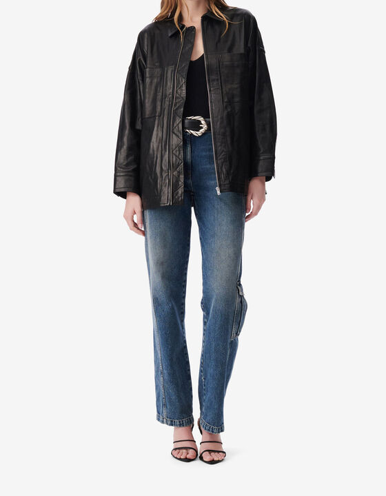 OVERSIZED LEATHER OVERSHIRT